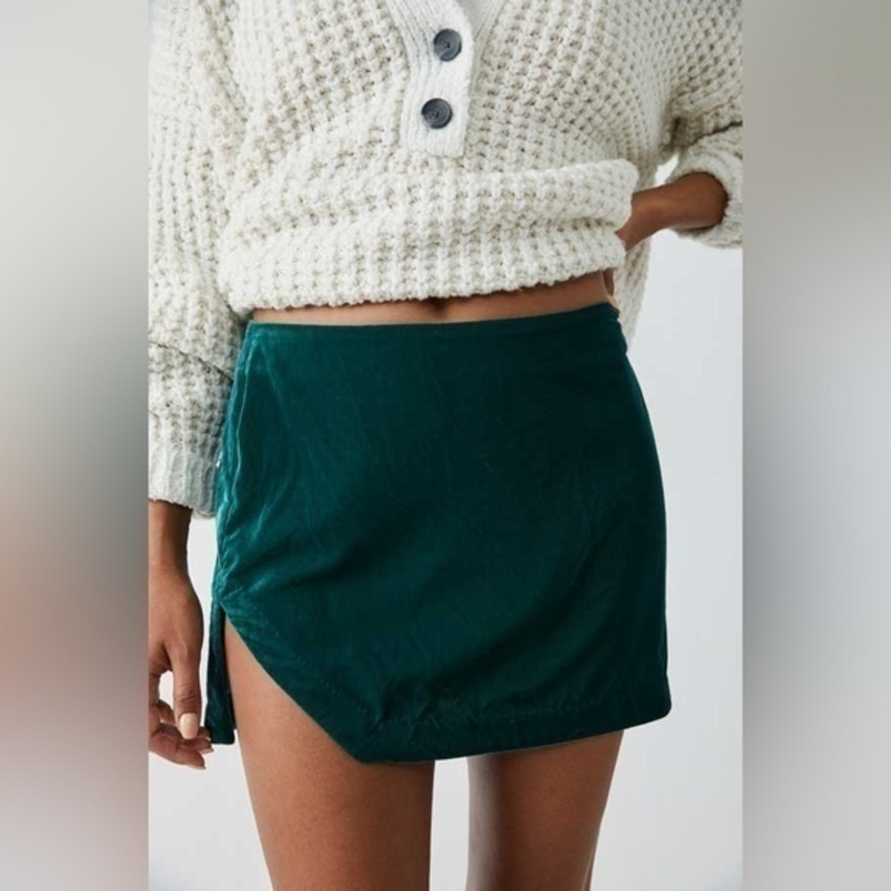 Free People Annalise Velvet Mini Skirt